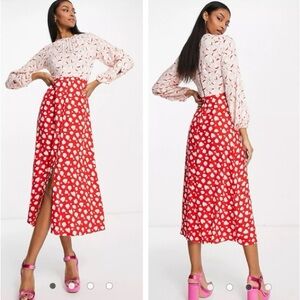 Closet London Contrast Midi Tea Dress